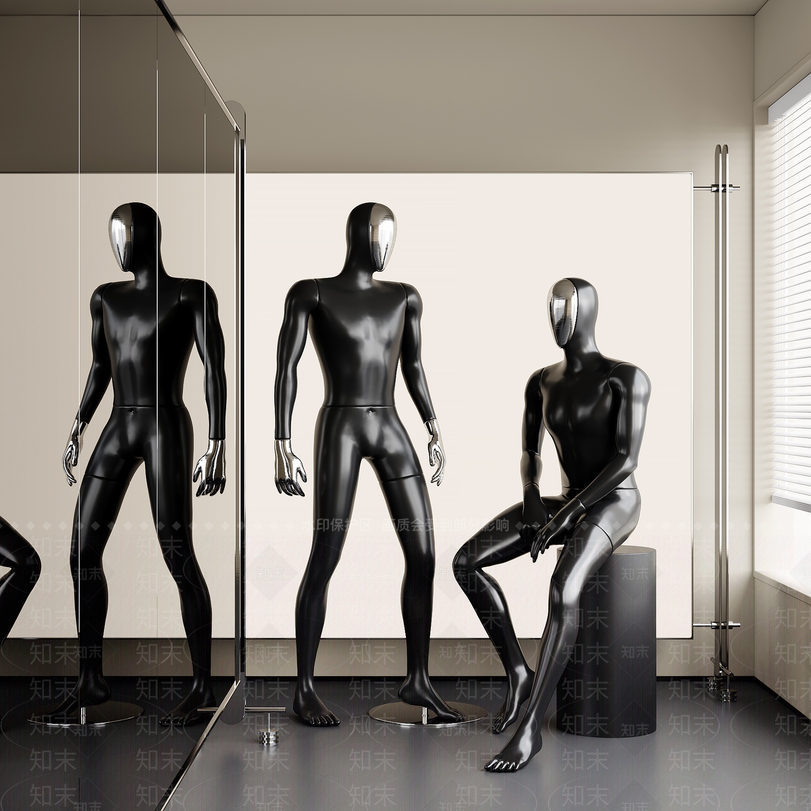 现代极简雕塑摆件3D模型下载【ID:1167378325】