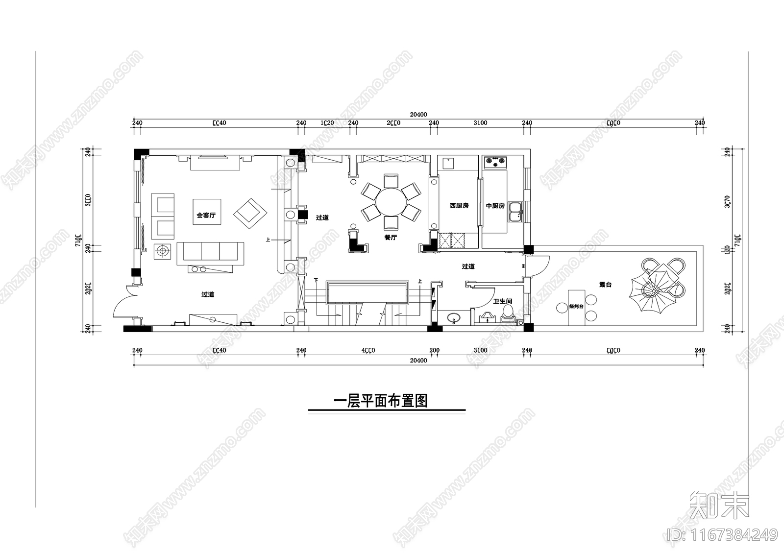 欧式美式整体家装空间cad施工图下载【ID:1167384249】