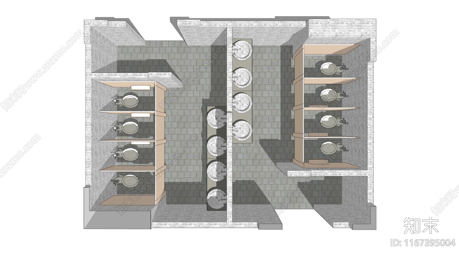 现代公共卫生间SU模型下载【ID:1167395004】