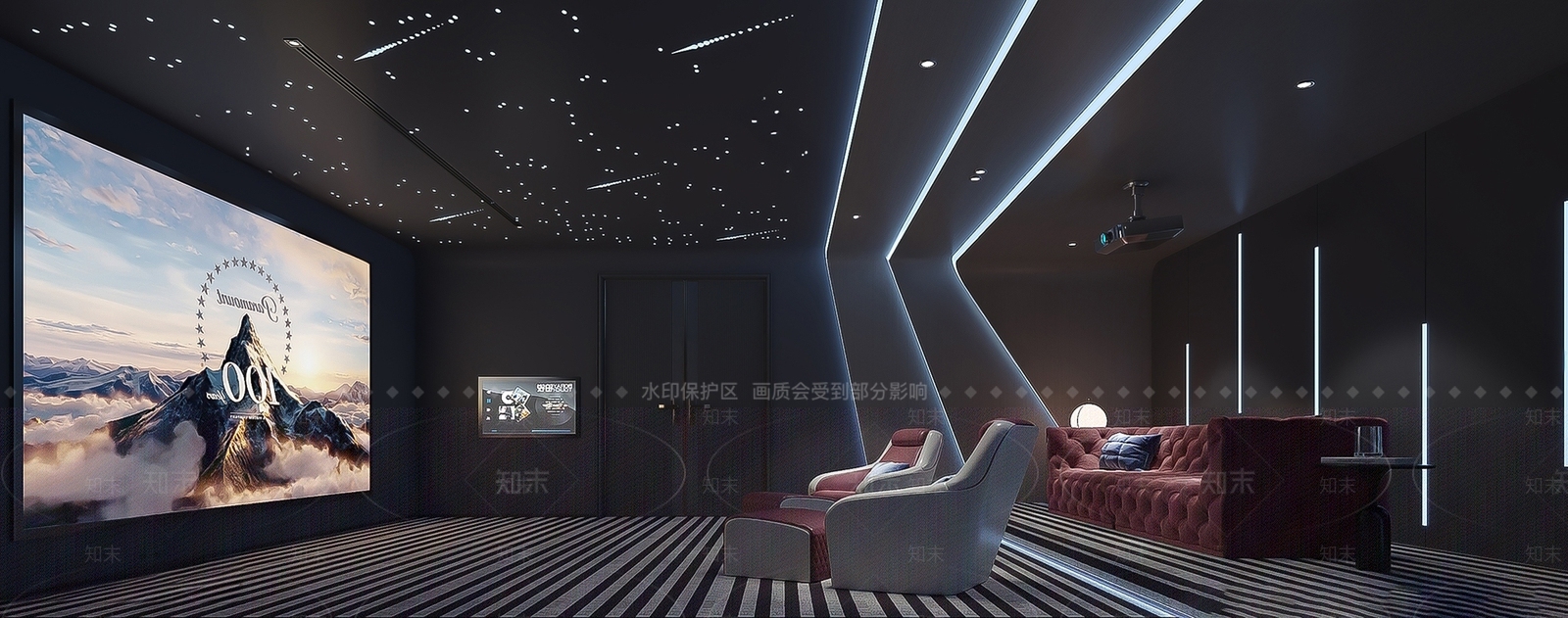 现代影音室SU模型下载【ID:1167400788】