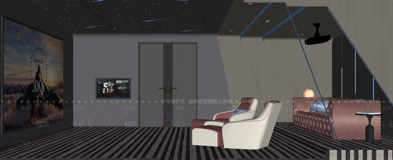 现代影音室SU模型下载【ID:1167400788】