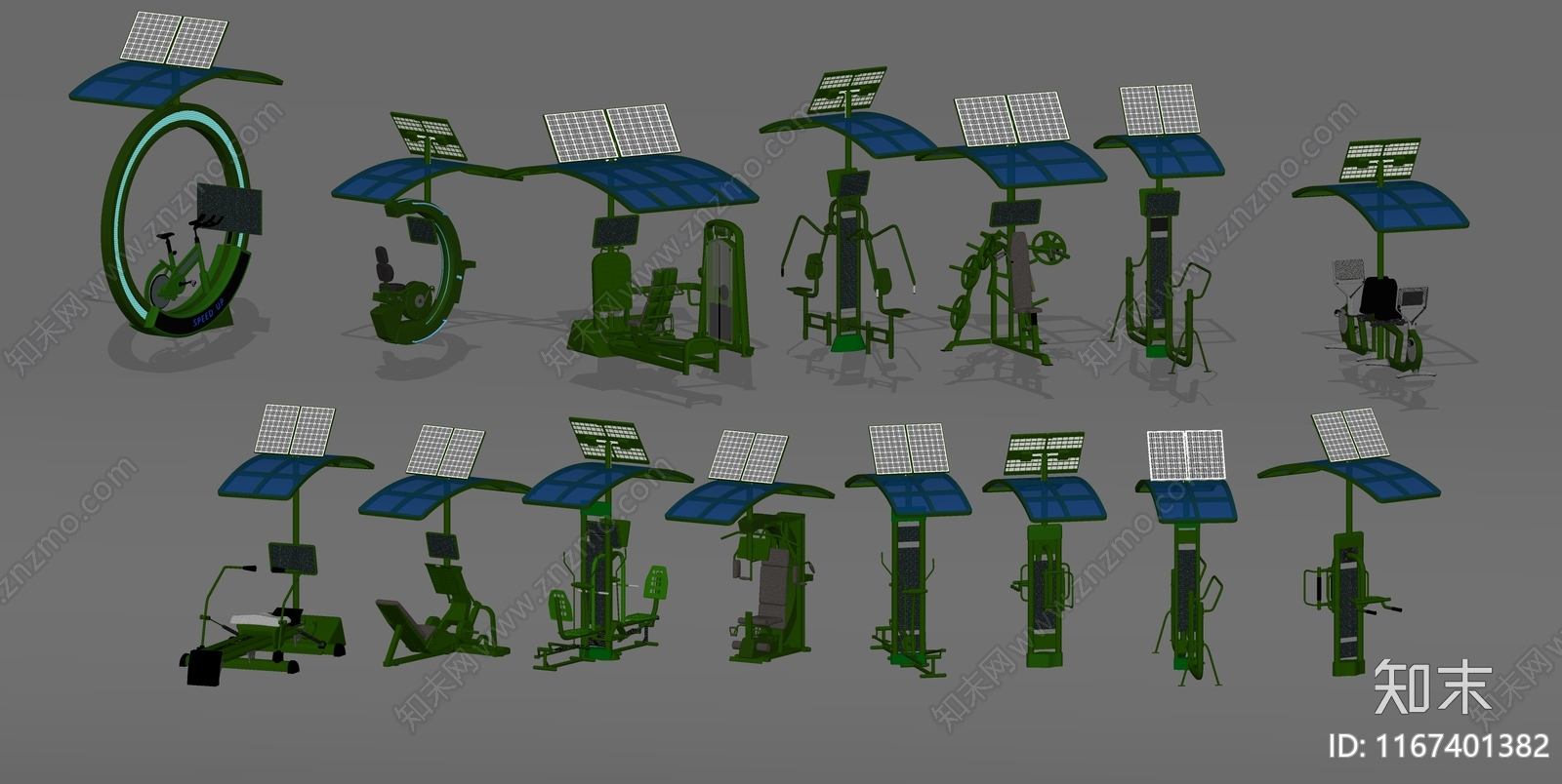 健身器材SU模型下载【ID:1167401382】