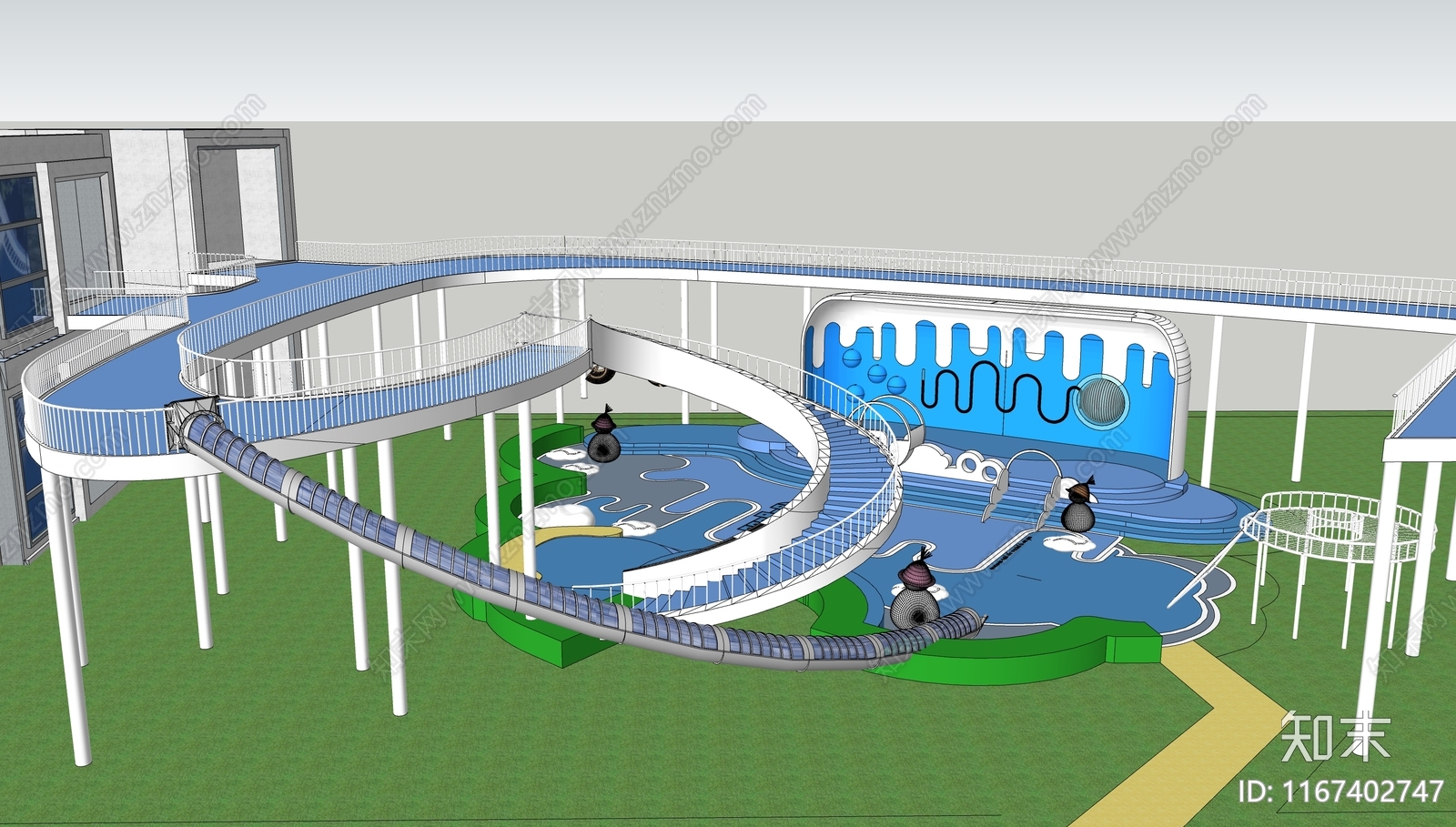 现代简约儿童游乐区SU模型下载【ID:1167402747】