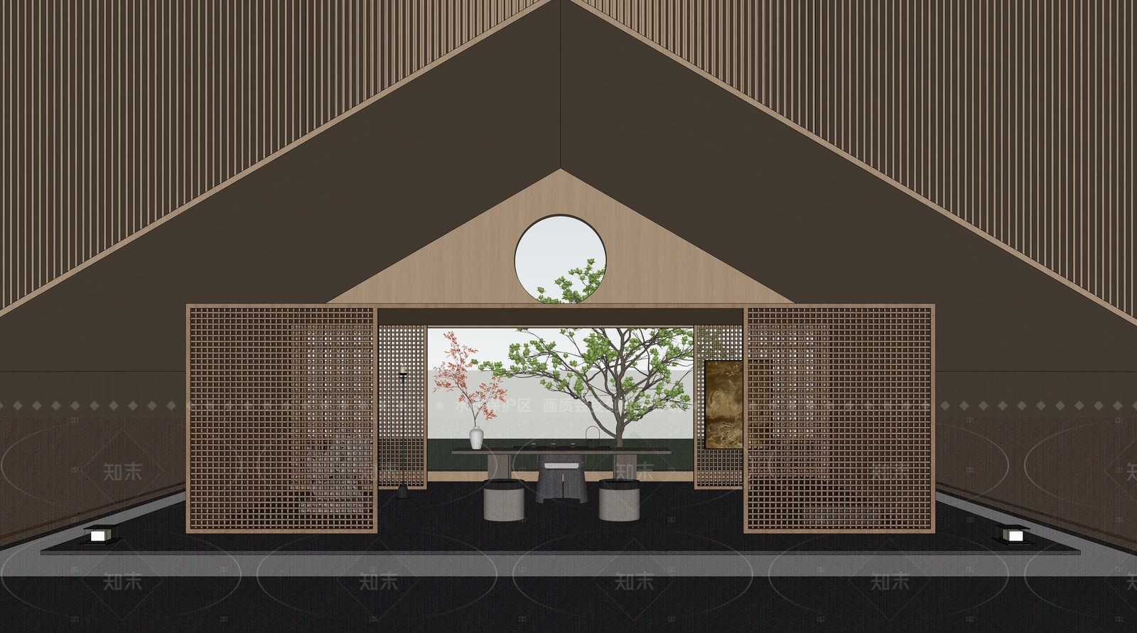 新中式其他酒店空间SU模型下载【ID:1216041671】