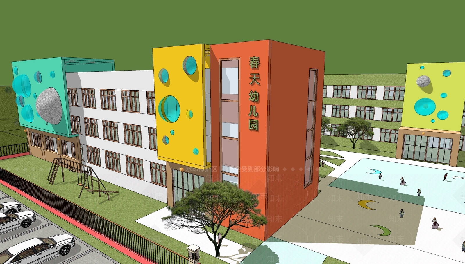 现代幼儿园SU模型下载【ID:1167405550】