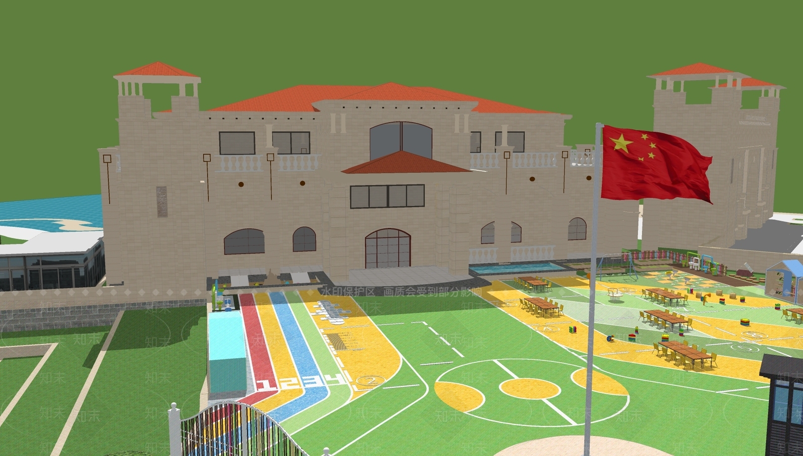 现代幼儿园SU模型下载【ID:1167406336】