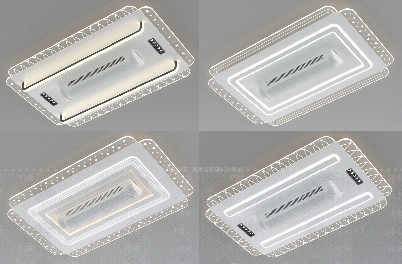 现代吸顶灯3D模型下载【ID:1167416015】