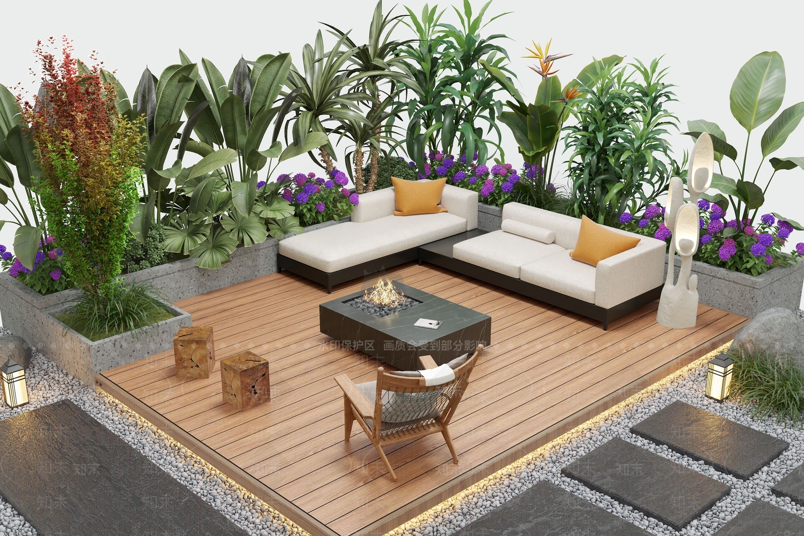 现代庭院3D模型下载【ID:1167419261】