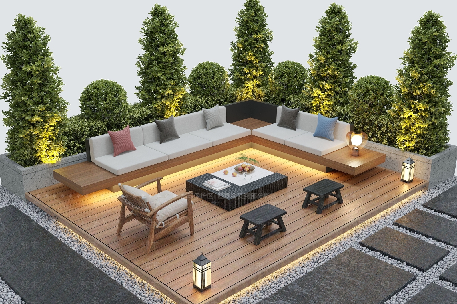 现代庭院3D模型下载【ID:1167419315】