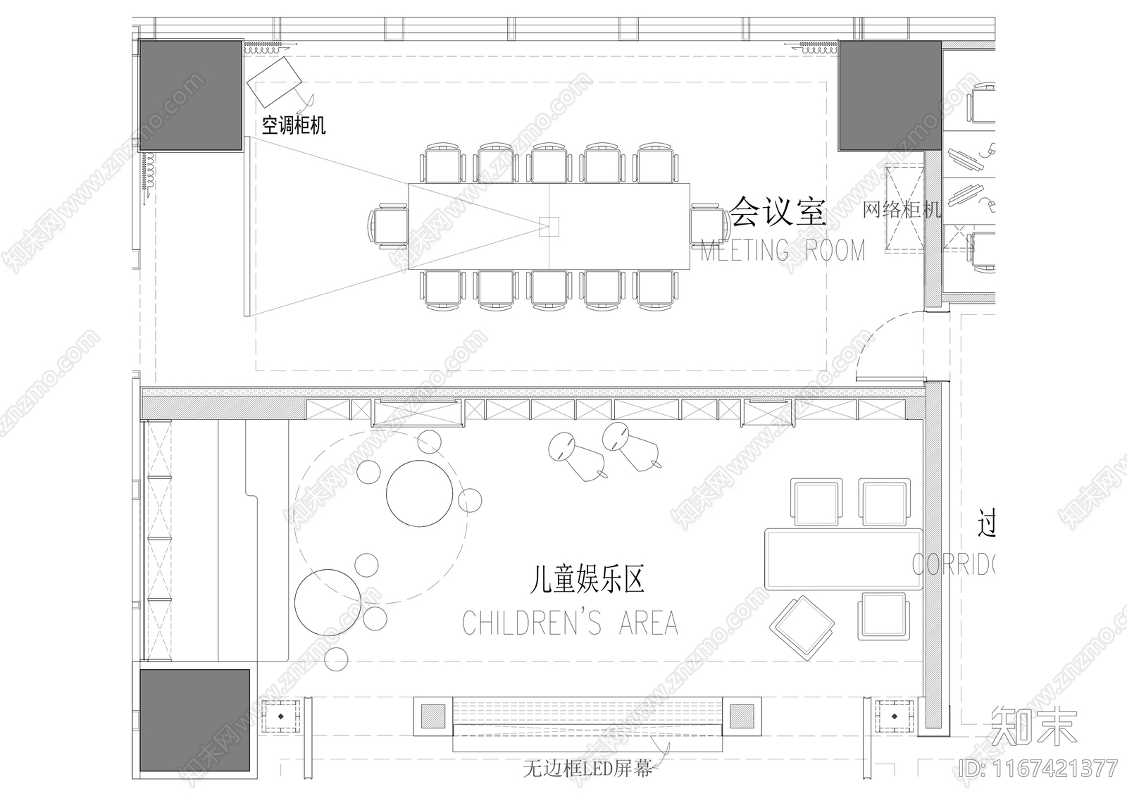 现代售楼处cad施工图下载【ID:1167421377】