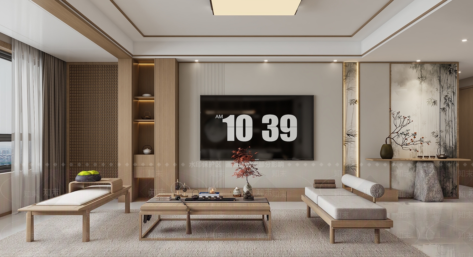新中式客餐厅3D模型下载【ID:1214676845】
