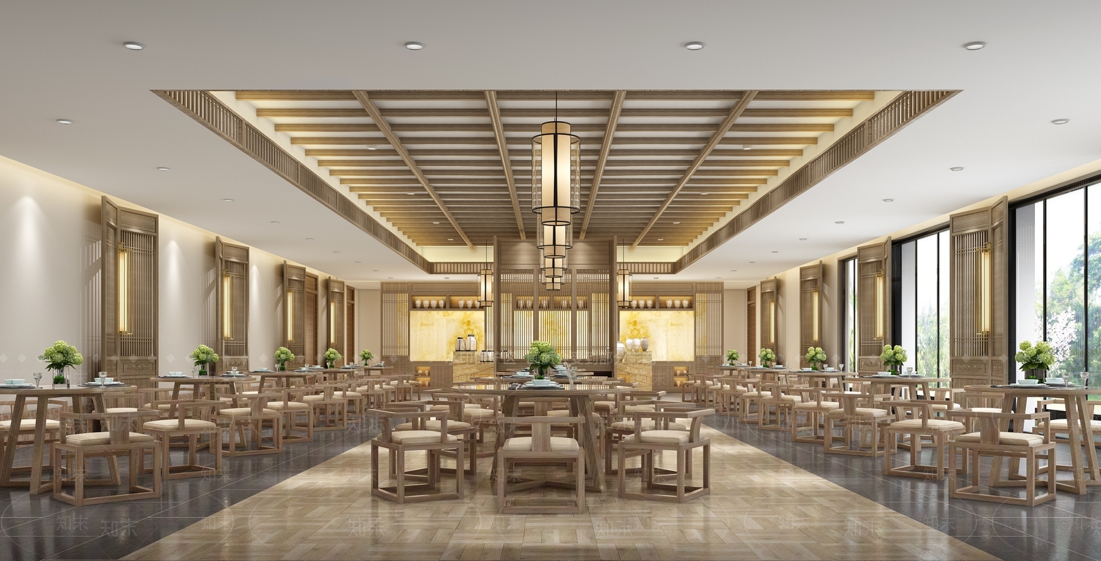 现代新中式快餐店3D模型下载【ID:1167441853】