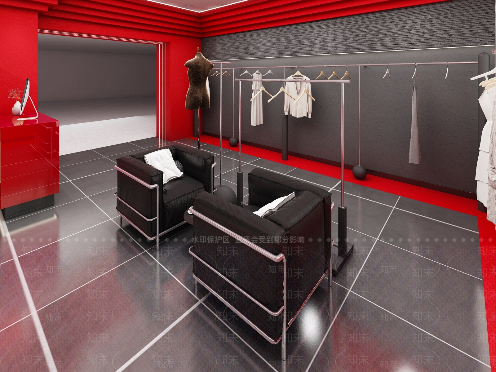 现代服装店3D模型下载【ID:1167450413】