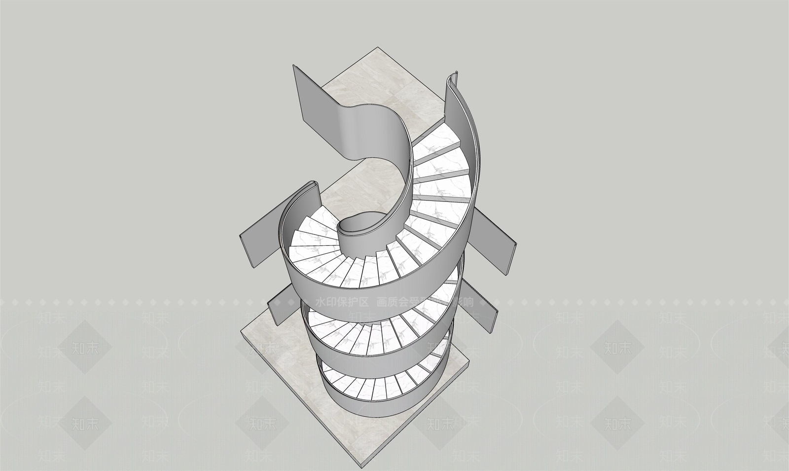 现代楼梯SU模型下载【ID:1167450806】
