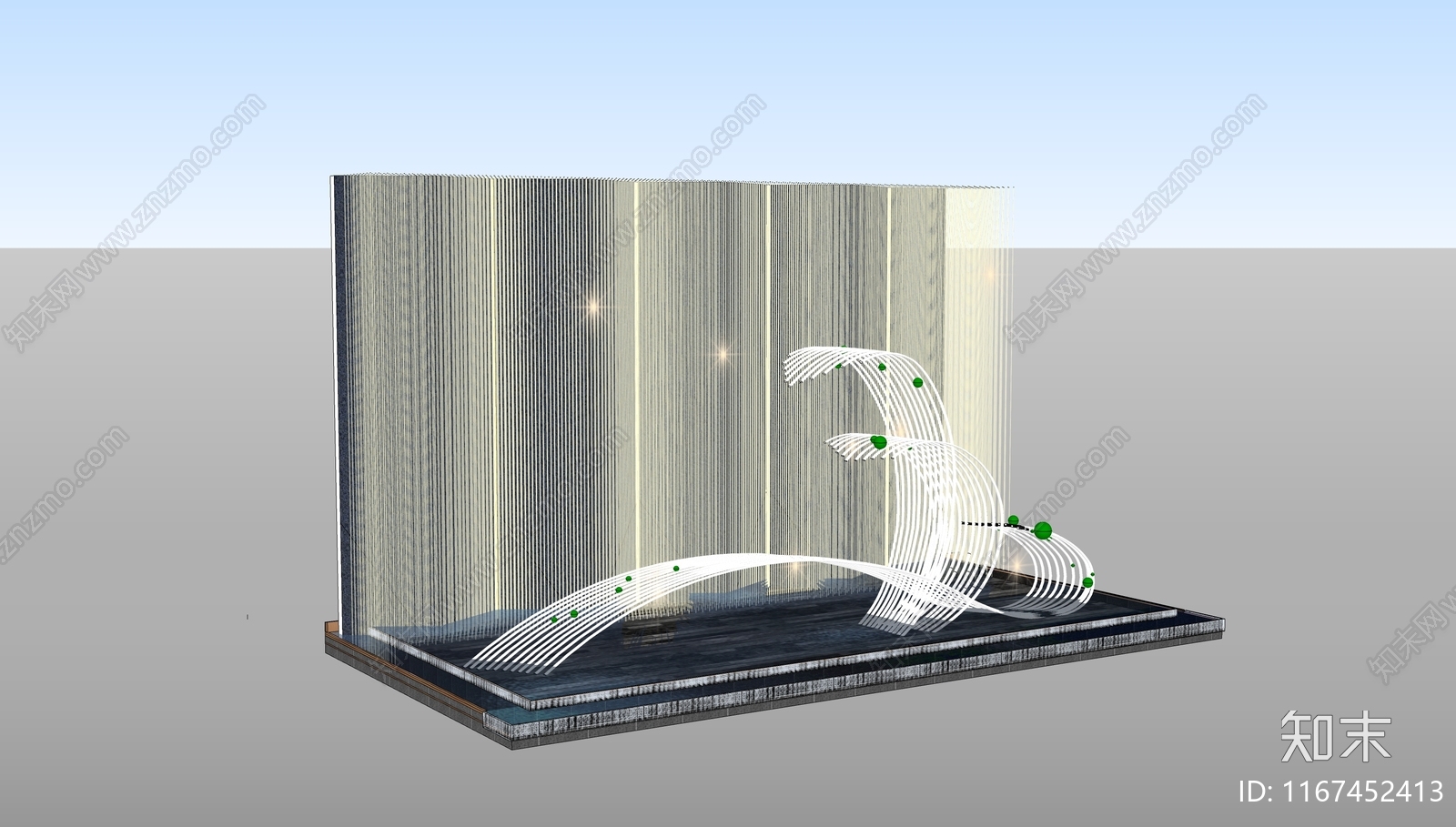 现代简约景墙SU模型下载【ID:1167452413】
