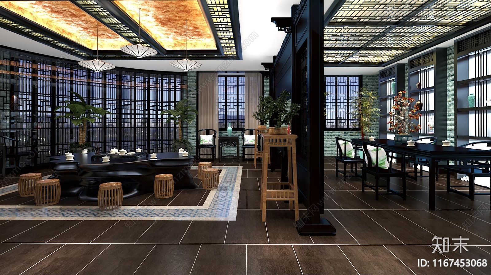 中式茶馆3D模型下载【ID:1167453068】