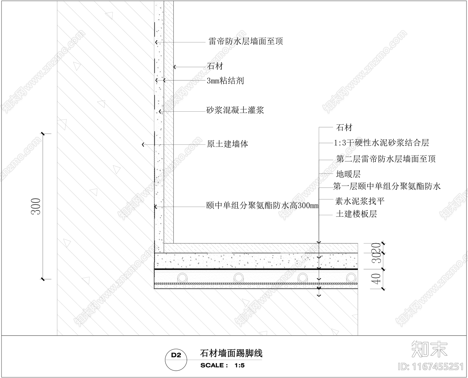 现代墙面节点cad施工图下载【ID:1167455251】