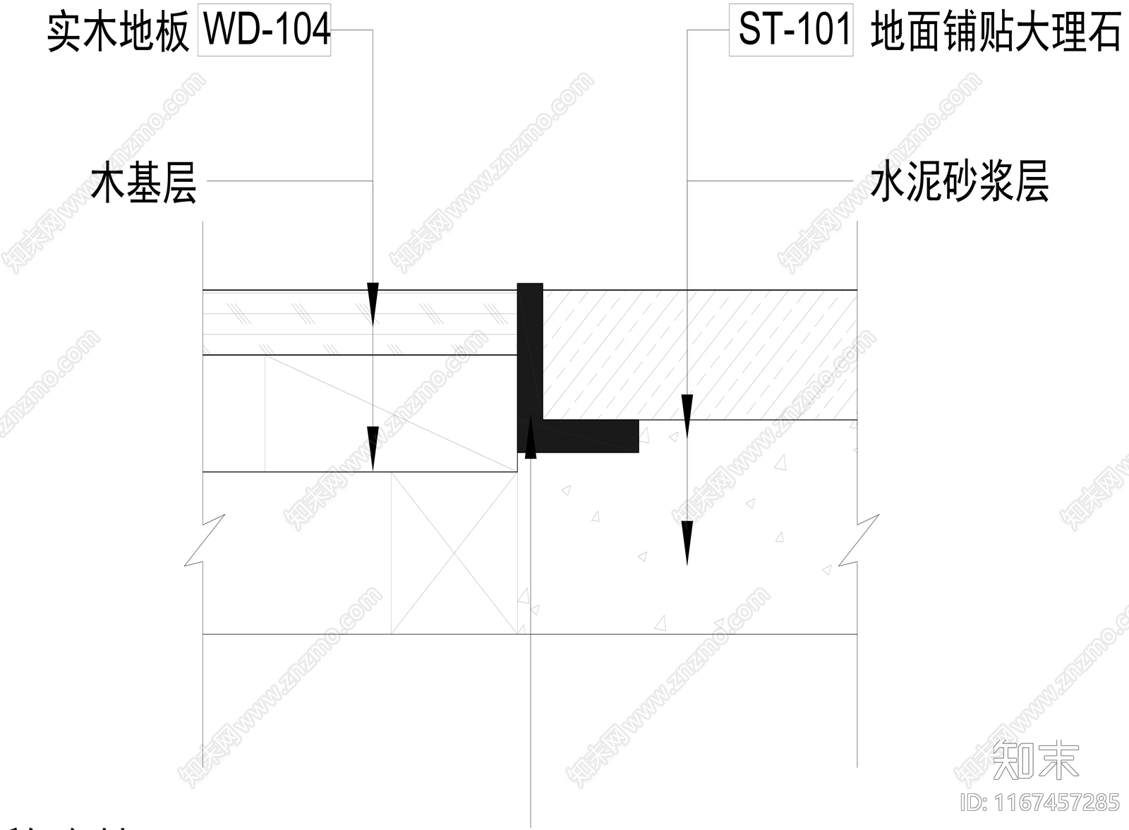 现代地面节点cad施工图下载【ID:1167457285】