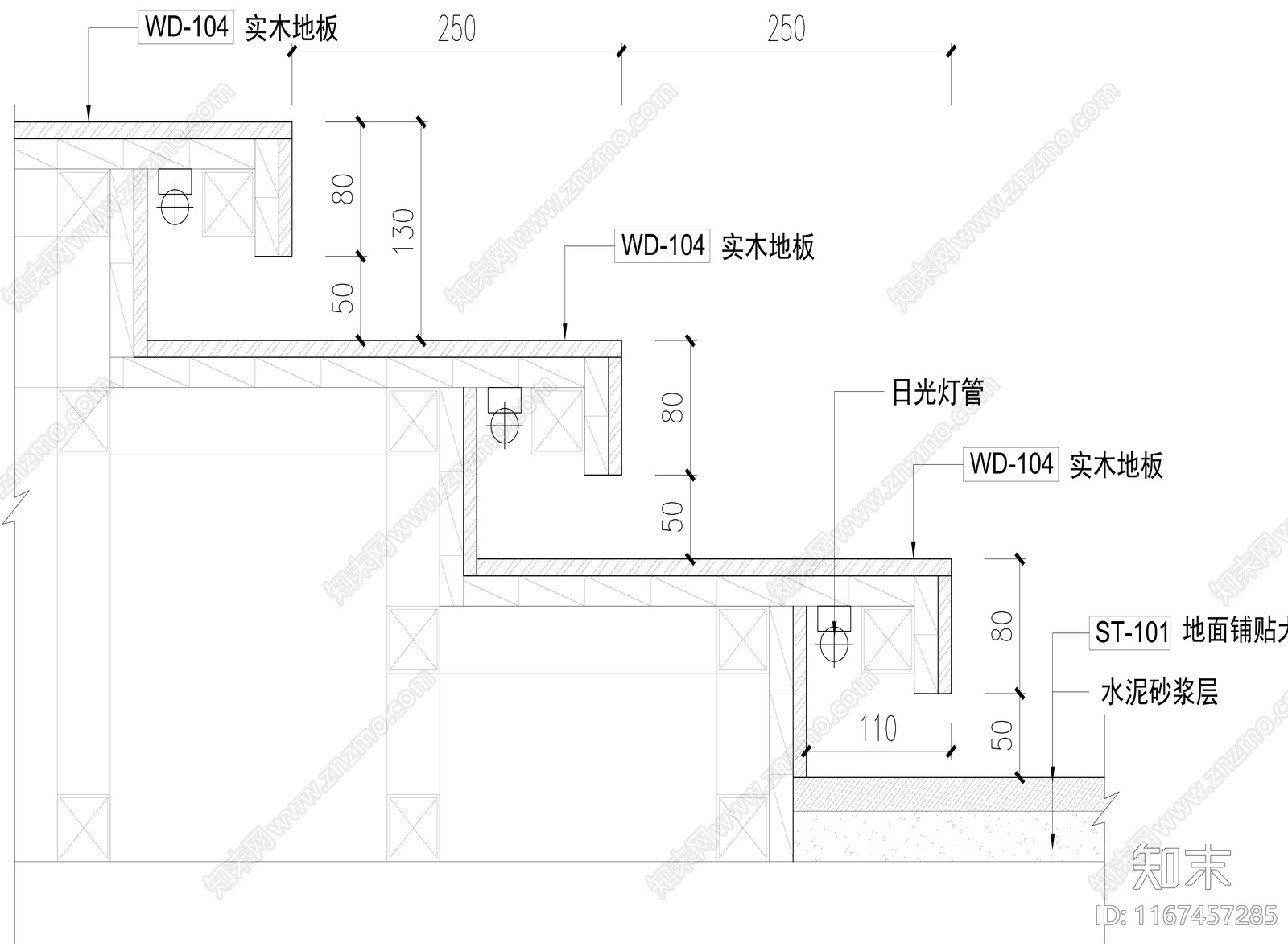 现代地面节点cad施工图下载【ID:1167457285】