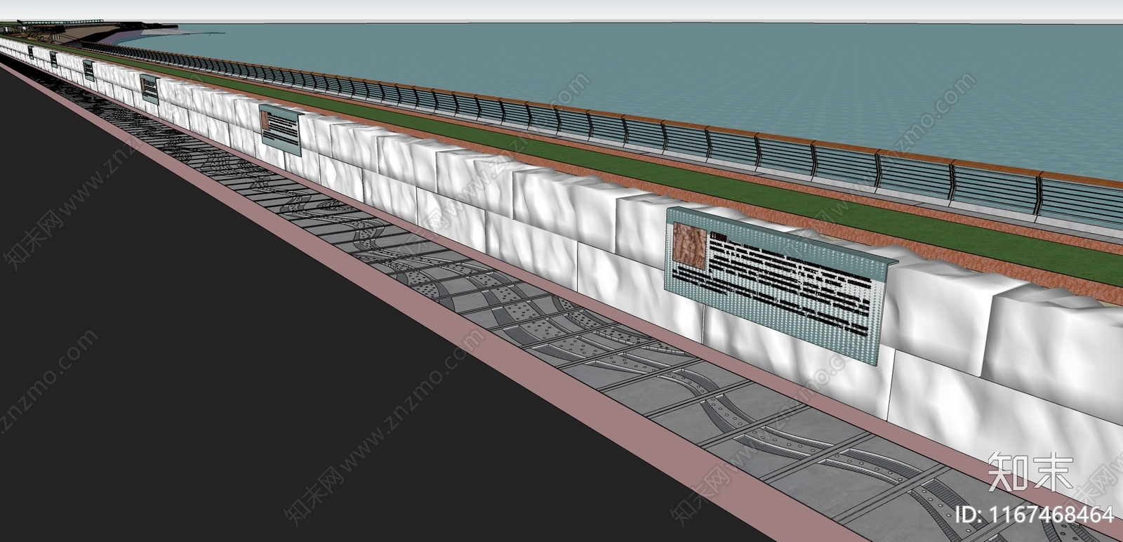 现代滨水景观SU模型下载【ID:1167468464】