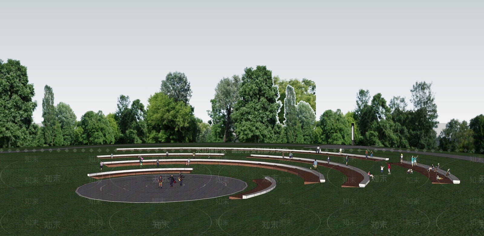 现代台阶景观SU模型下载【ID:1167469611】