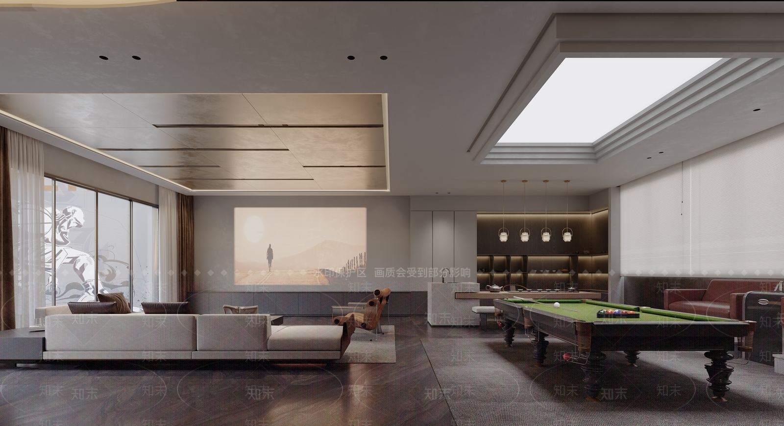 现代台球室3D模型下载【ID:1214677234】