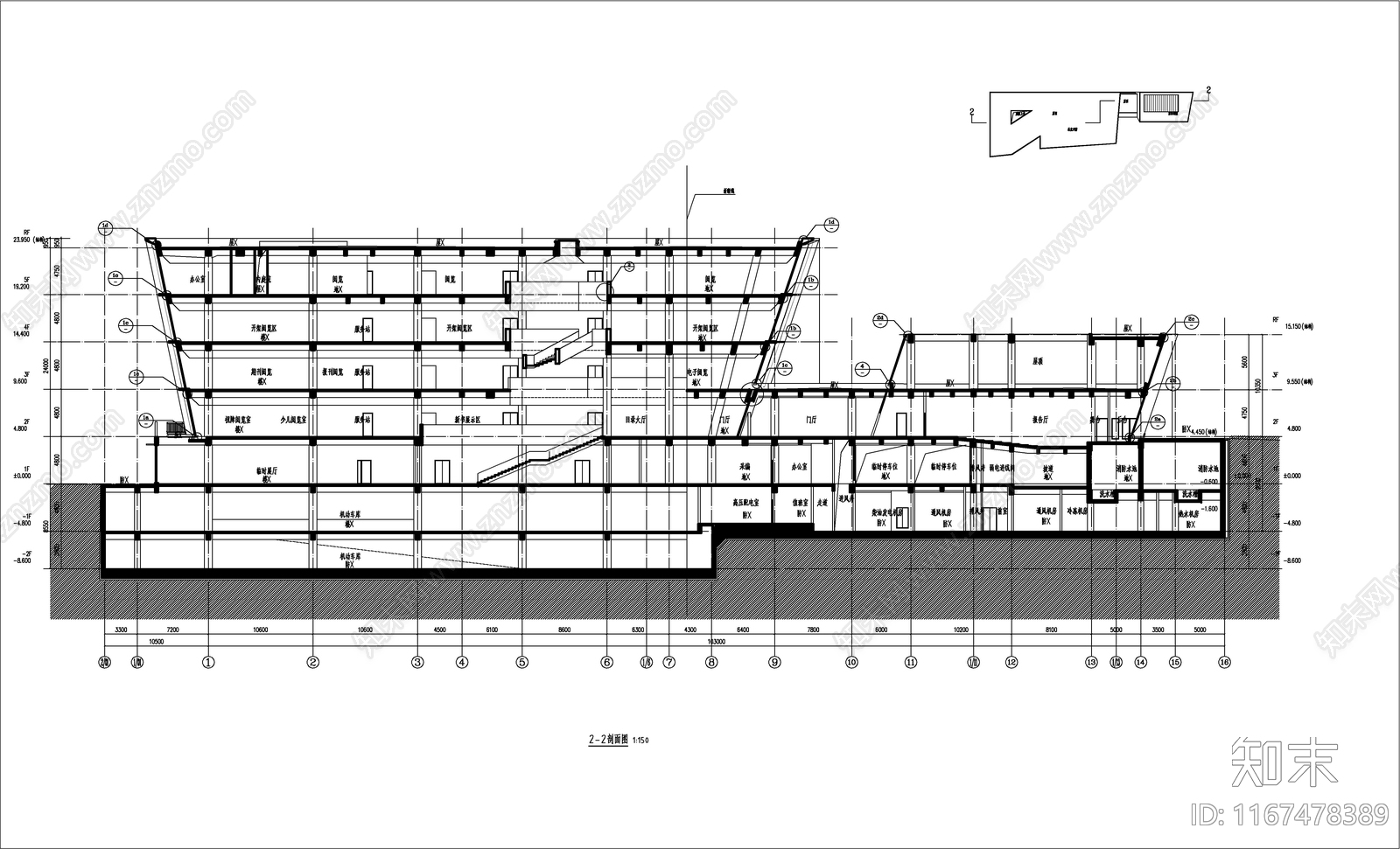 现代图书馆建筑施工图下载【ID:1167478389】