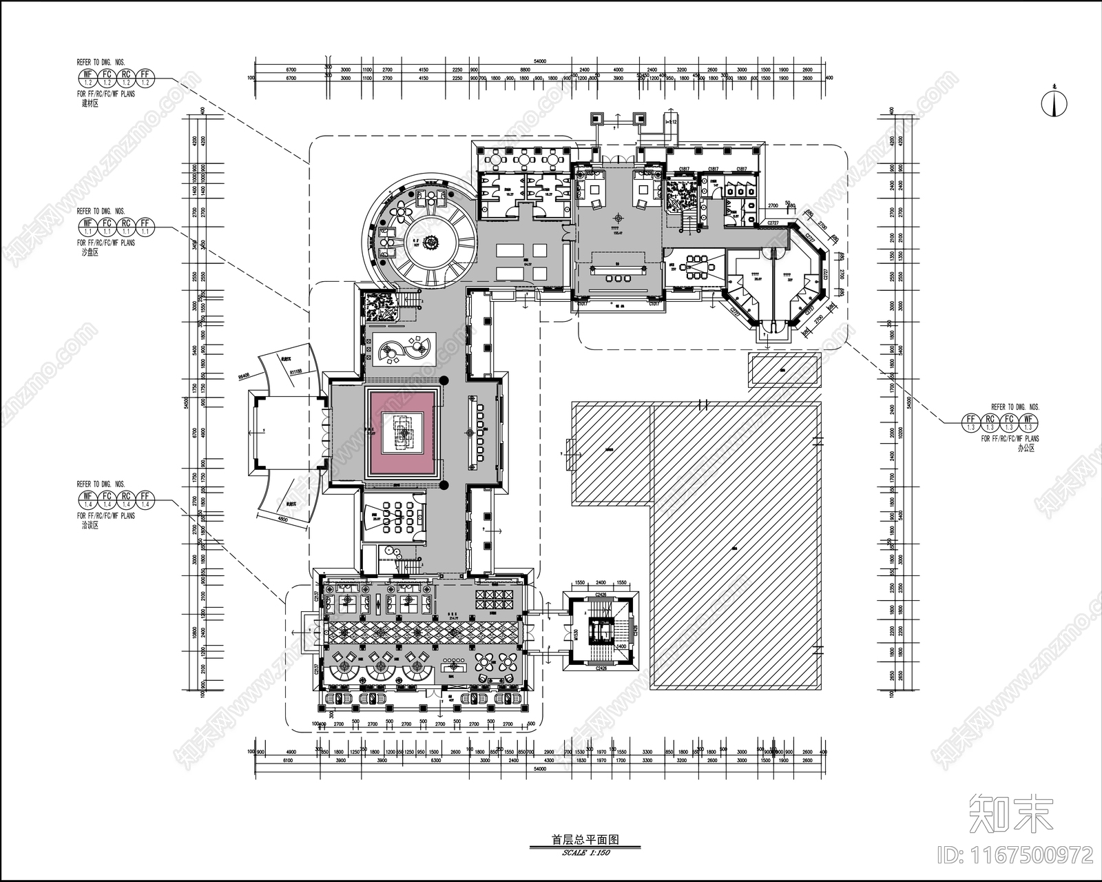 现代轻奢售楼处cad施工图下载【ID:1167500972】