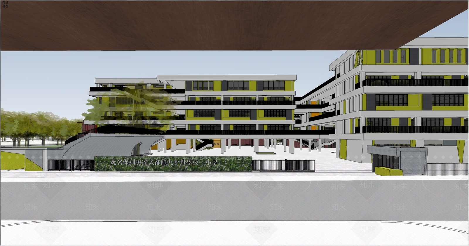 现代学校建筑SU模型下载【ID:1167507370】