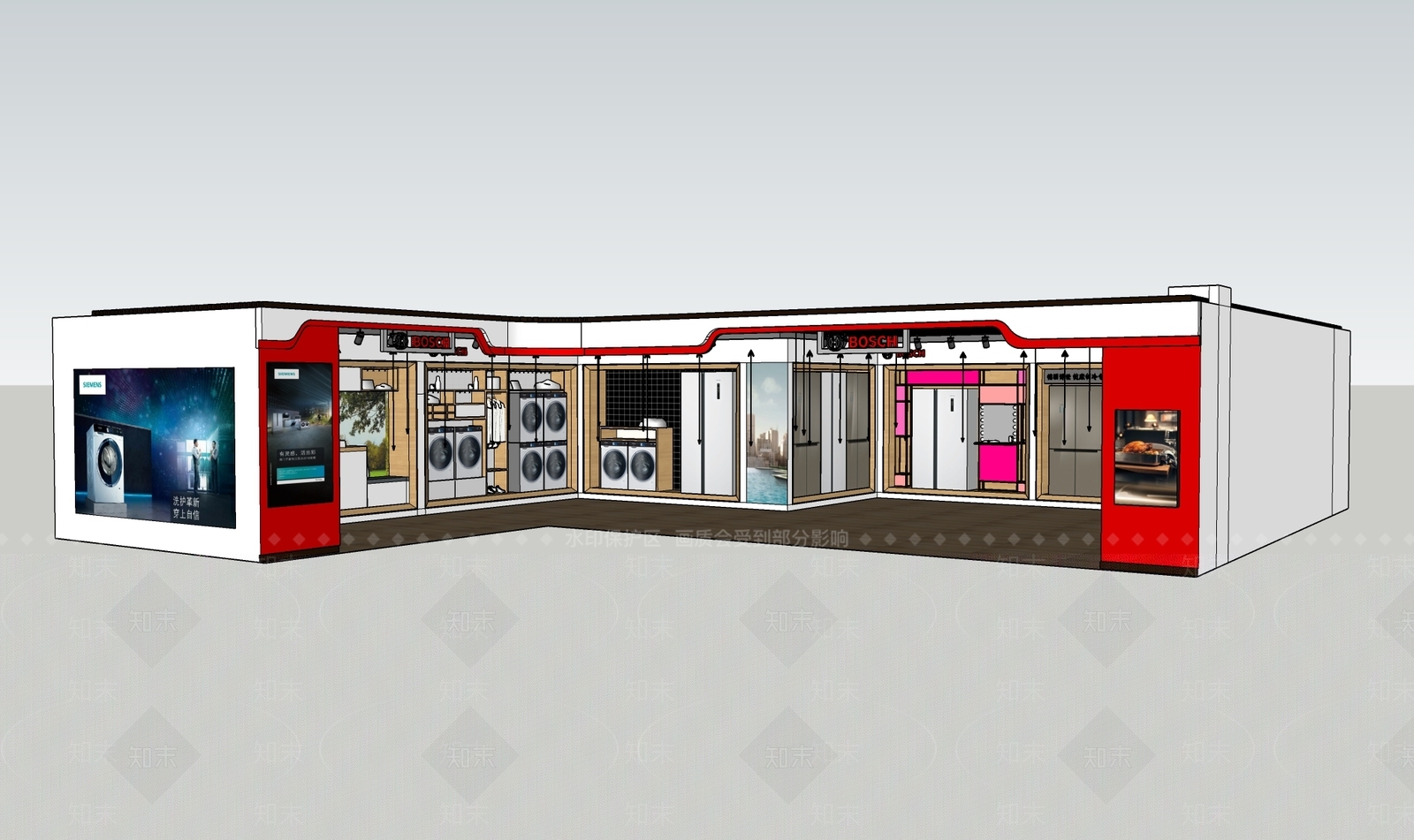 现代商业展厅SU模型下载【ID:1167511510】