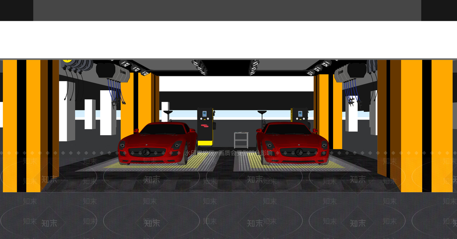 现代简约汽车4S店SU模型下载【ID:1167514382】
