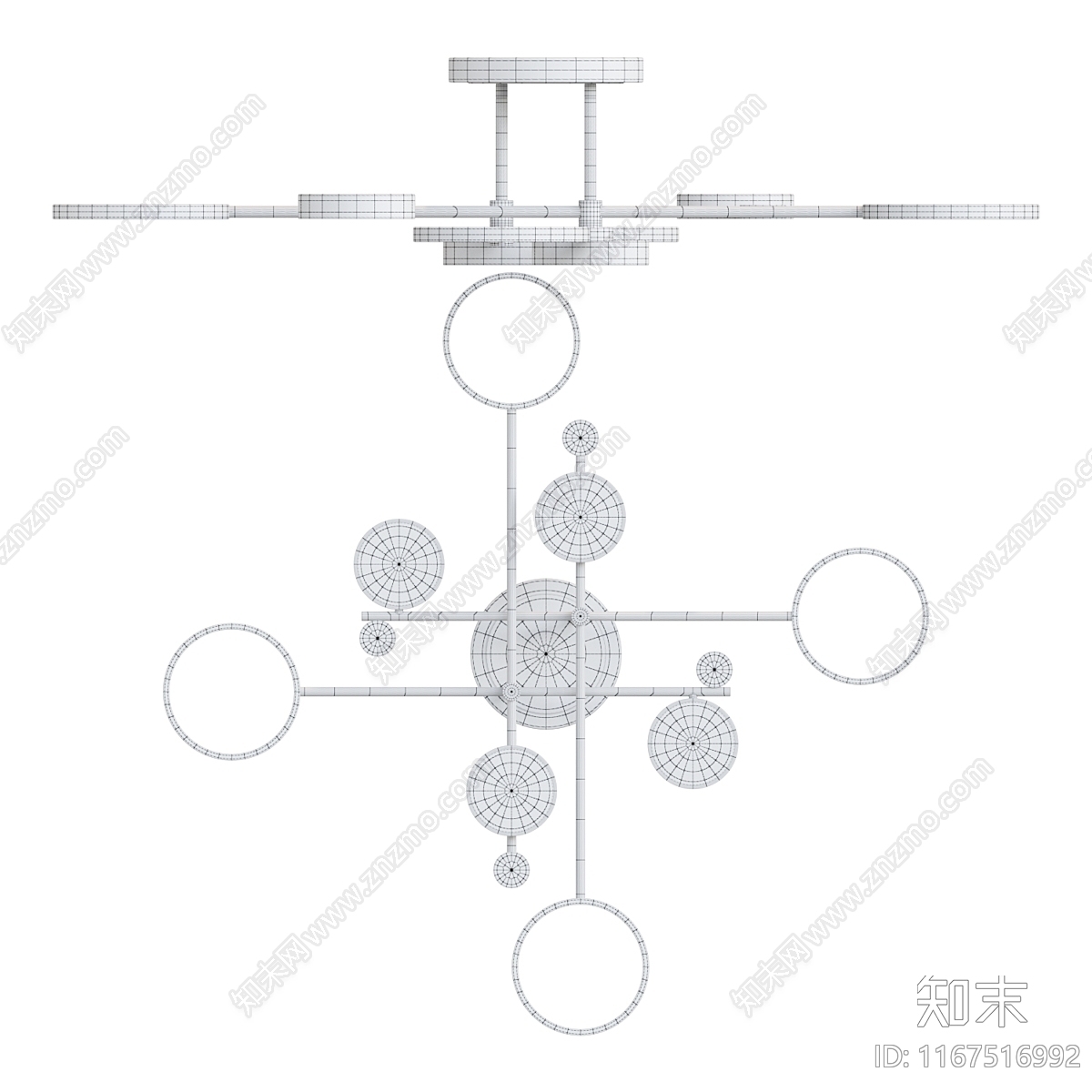 现代吸顶灯3D模型下载【ID:1167516992】