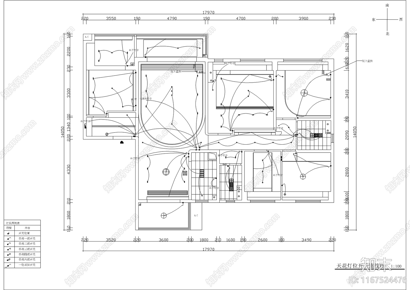 现代整体家装空间cad施工图下载【ID:1167524476】