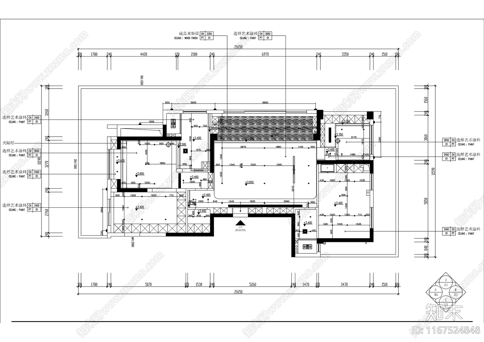 现代整体家装空间cad施工图下载【ID:1167524848】