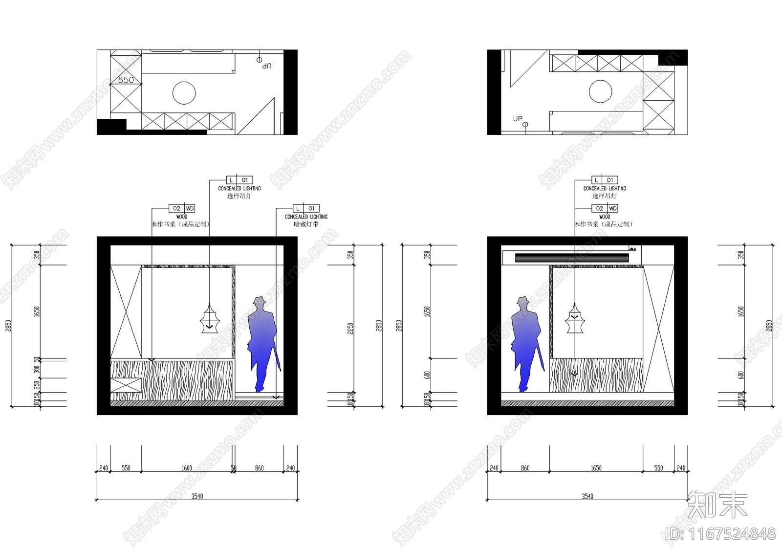 现代整体家装空间cad施工图下载【ID:1167524848】