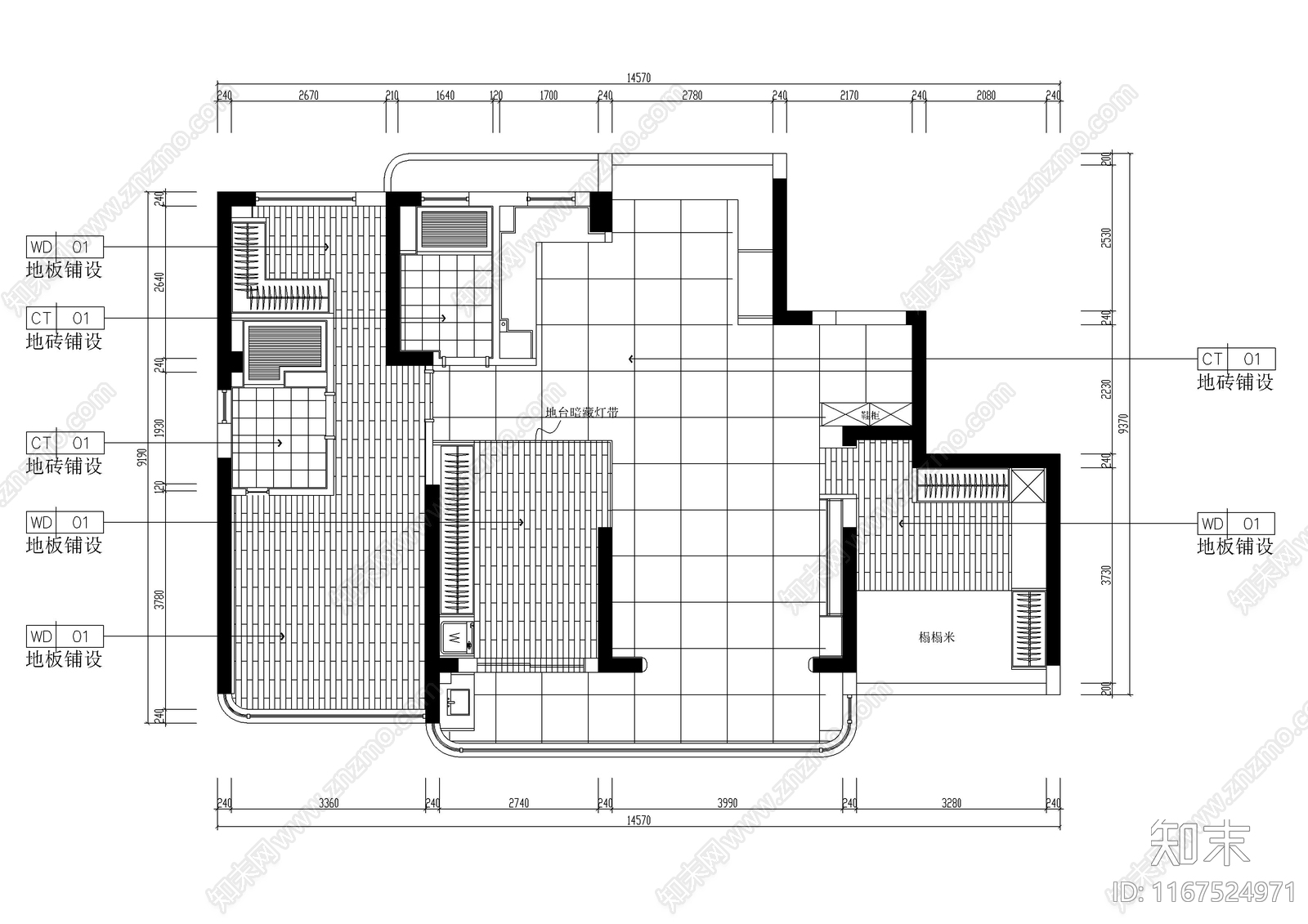 现代整体家装空间cad施工图下载【ID:1167524971】