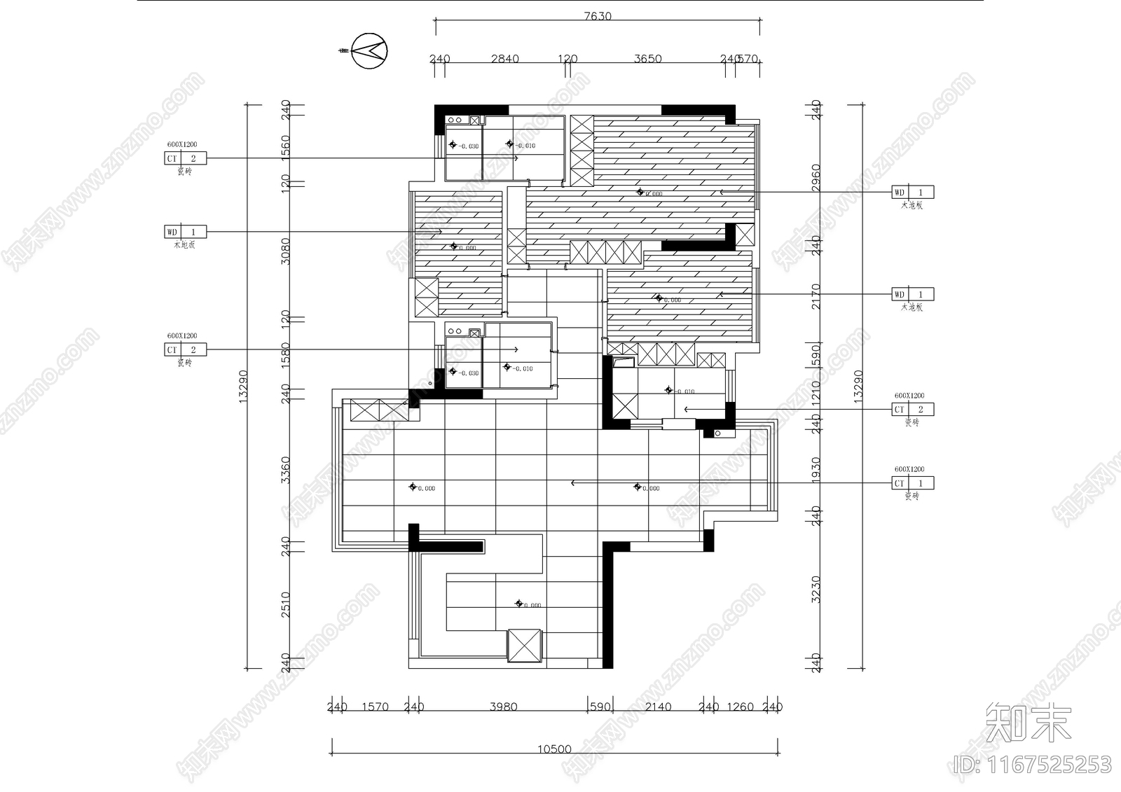 现代整体家装空间cad施工图下载【ID:1167525253】