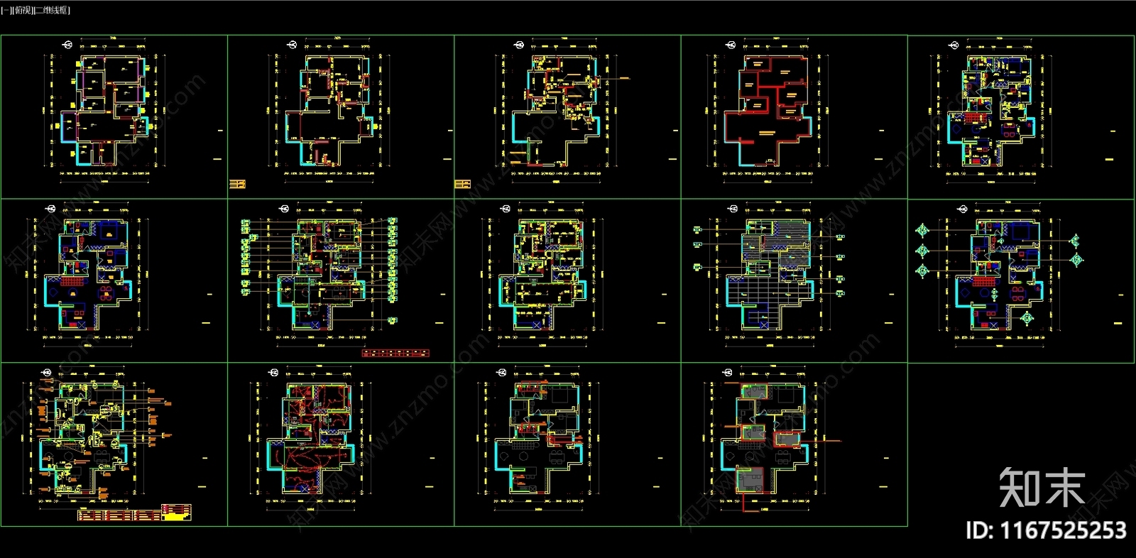 现代整体家装空间cad施工图下载【ID:1167525253】