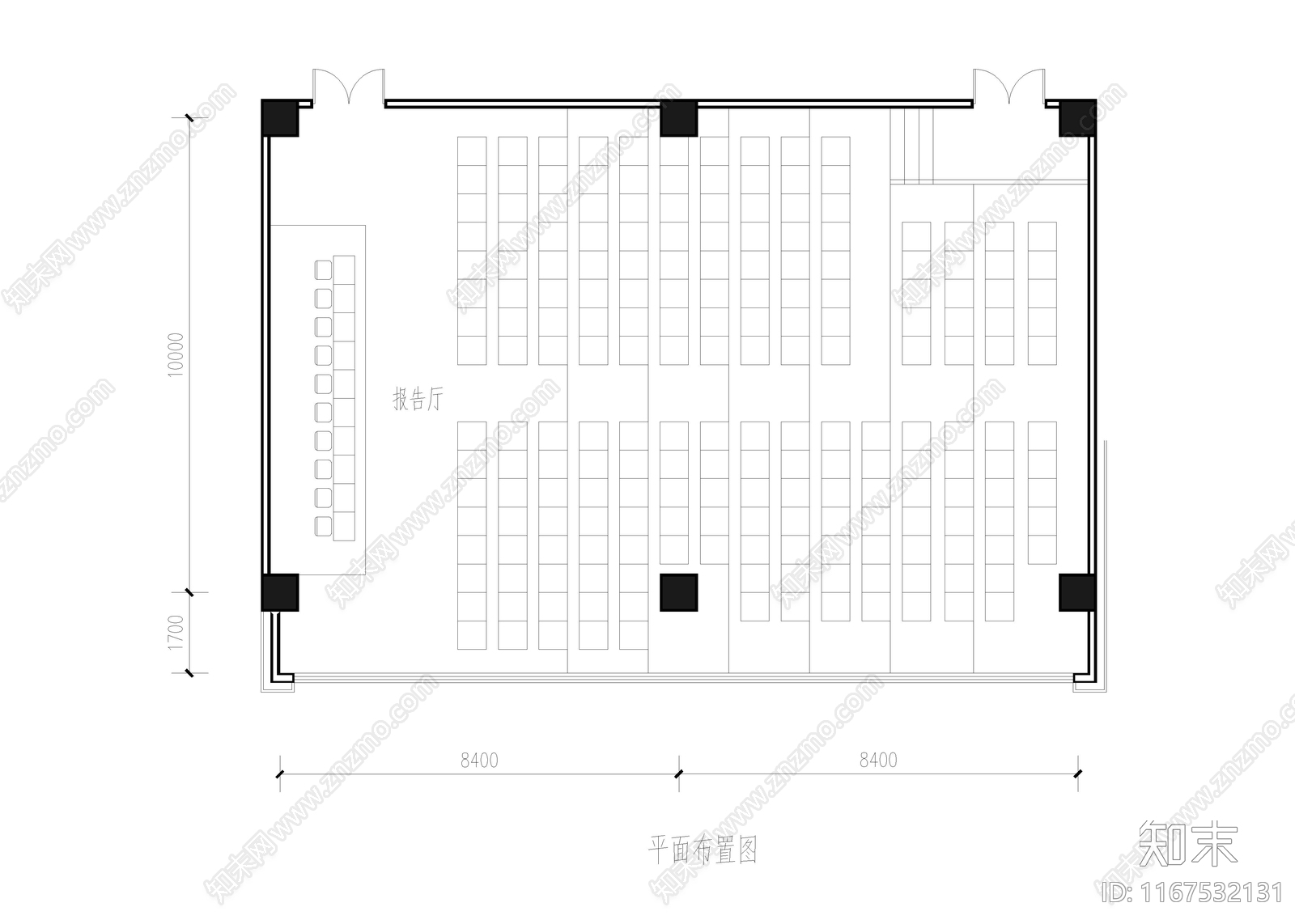 现代报告厅cad施工图下载【ID:1167532131】