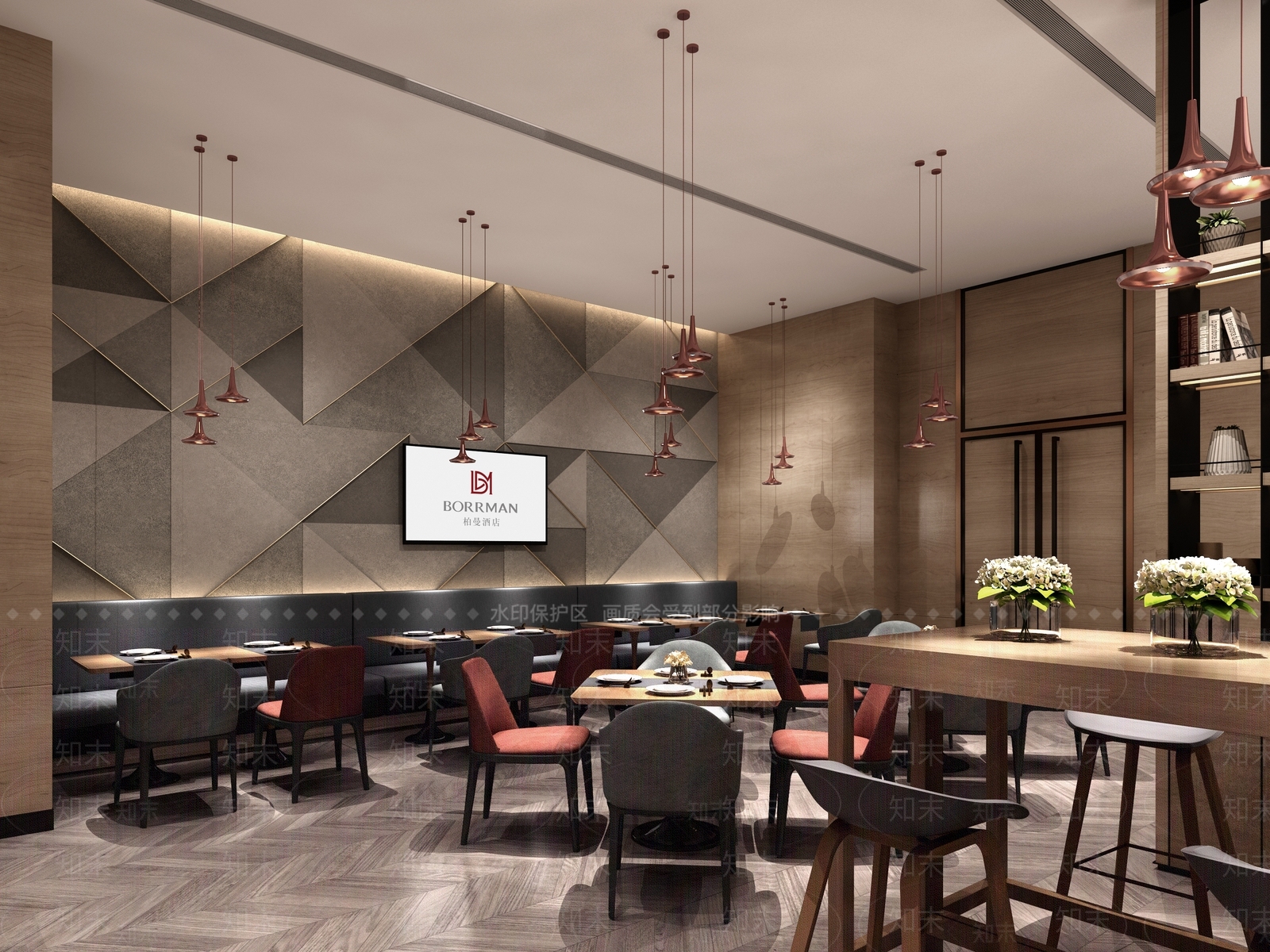 现代北欧西餐厅3D模型下载【ID:1167554177】