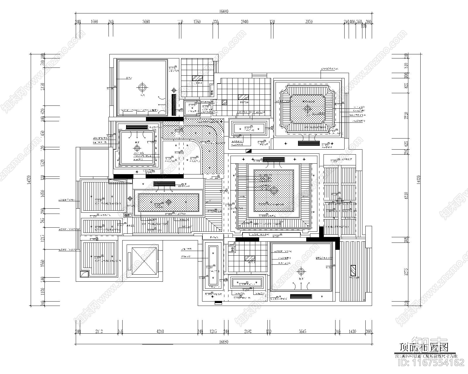 整体家装空间cad施工图下载【ID:1167554162】