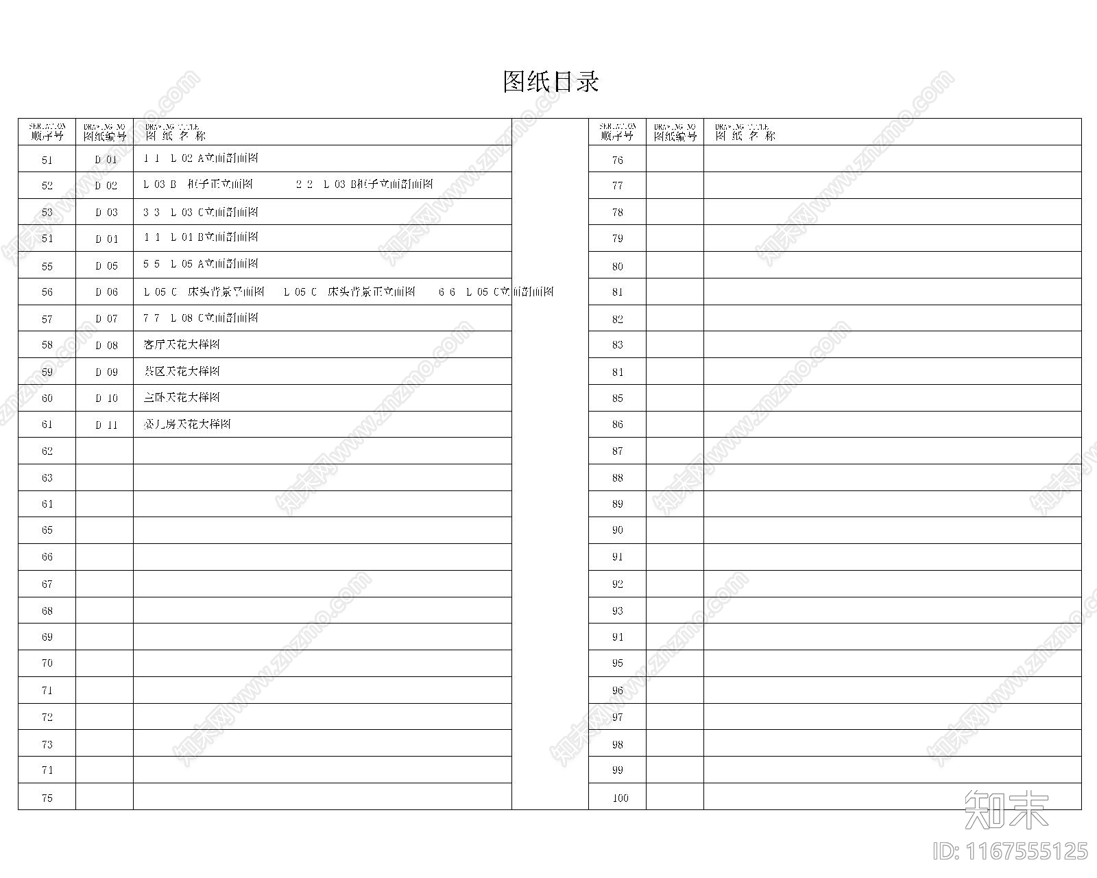 现代整体家装空间cad施工图下载【ID:1167555125】