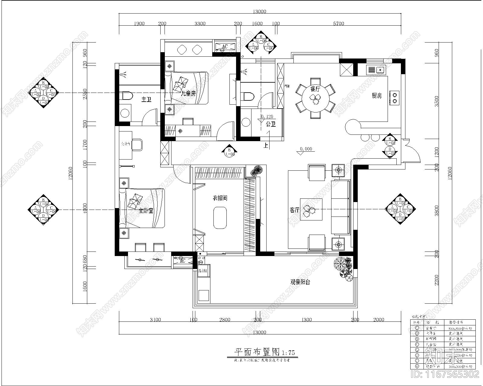 现代整体家装空间cad施工图下载【ID:1167565302】