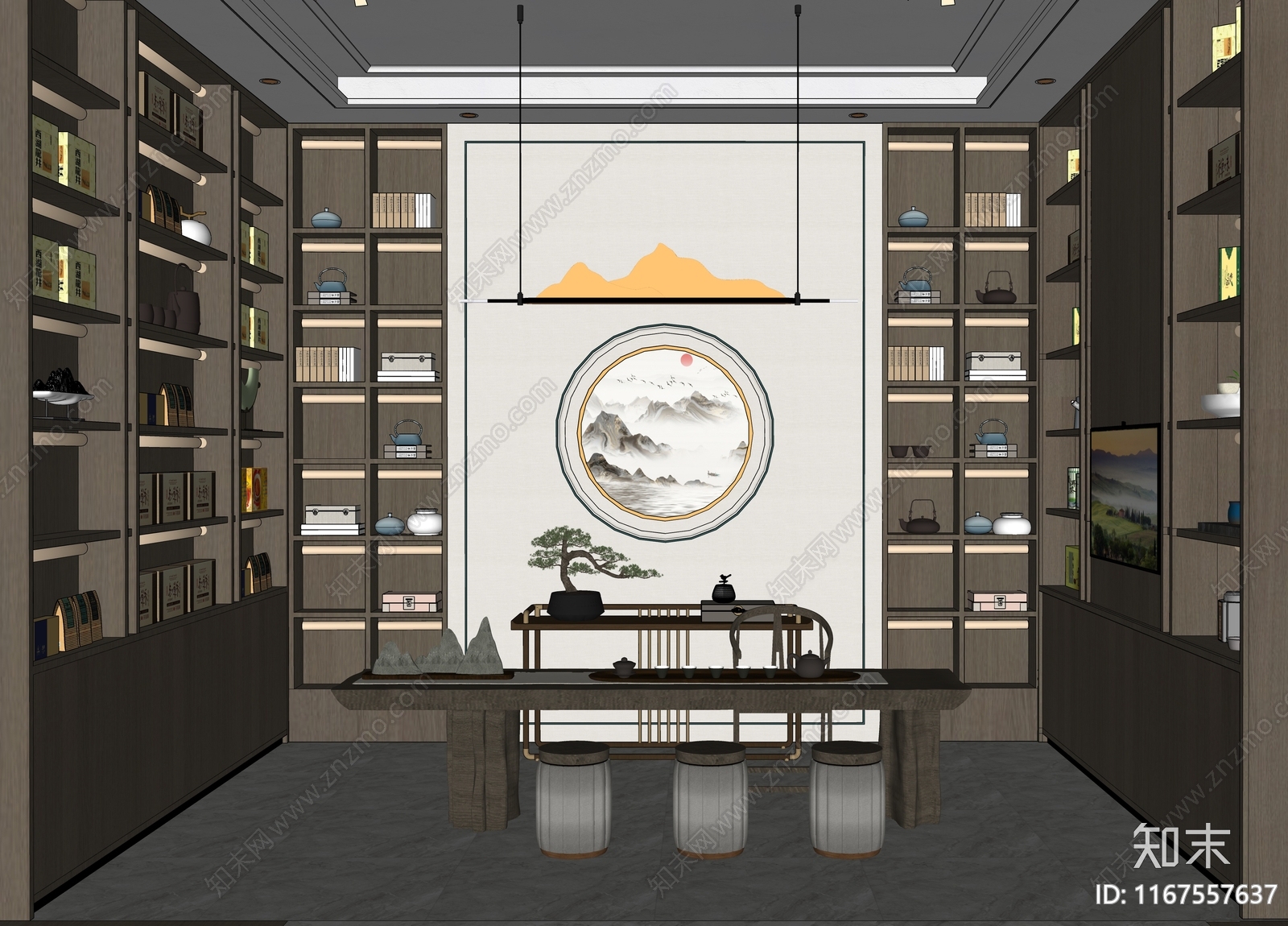 中式茶餐厅cad施工图下载【ID:1167557637】