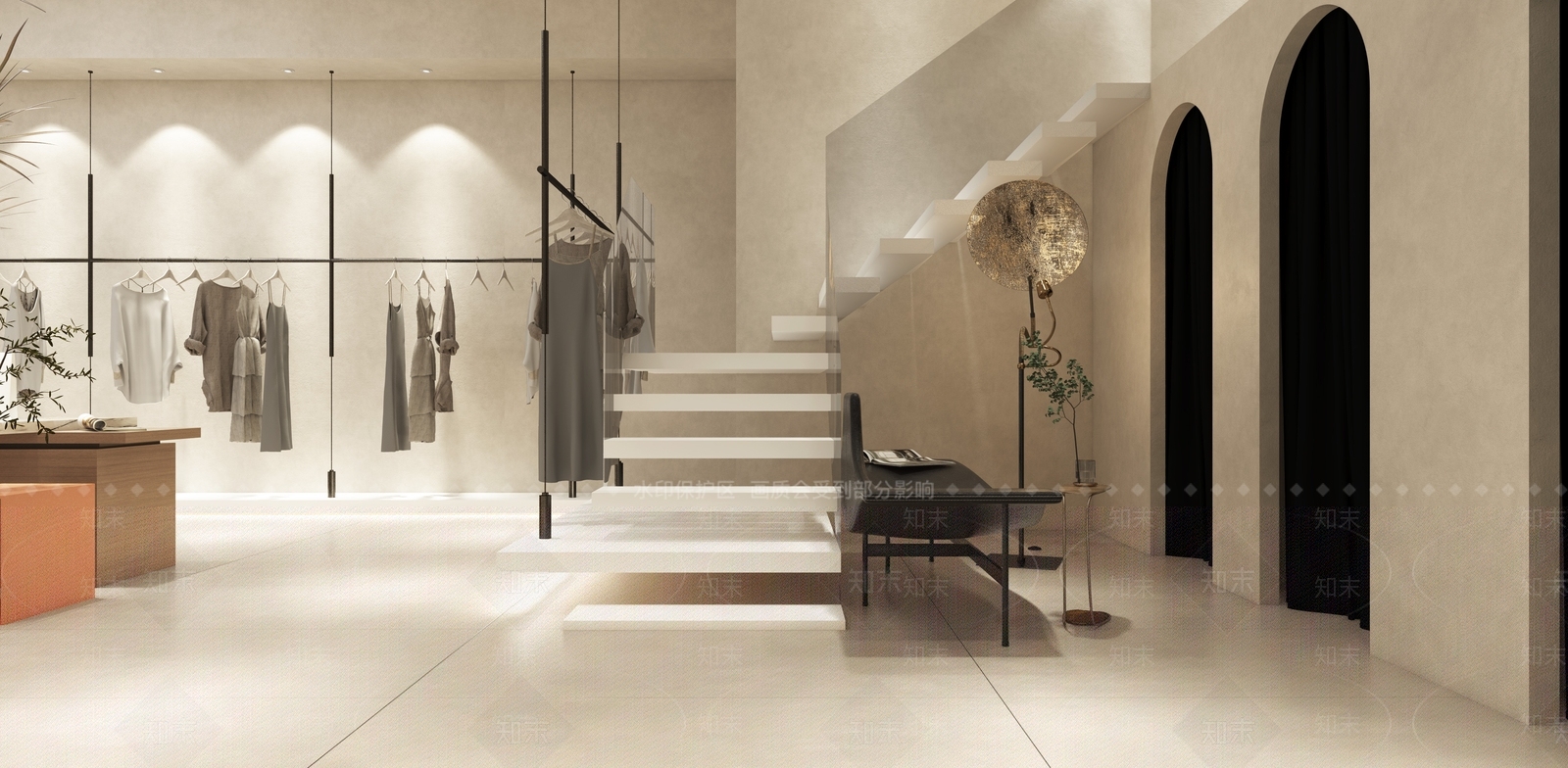 现代轻奢服装店3D模型下载【ID:1167558387】