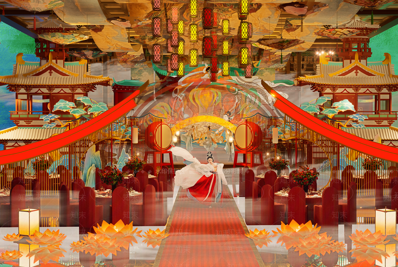 现代新中式茶餐厅SU模型下载【ID:1167566762】