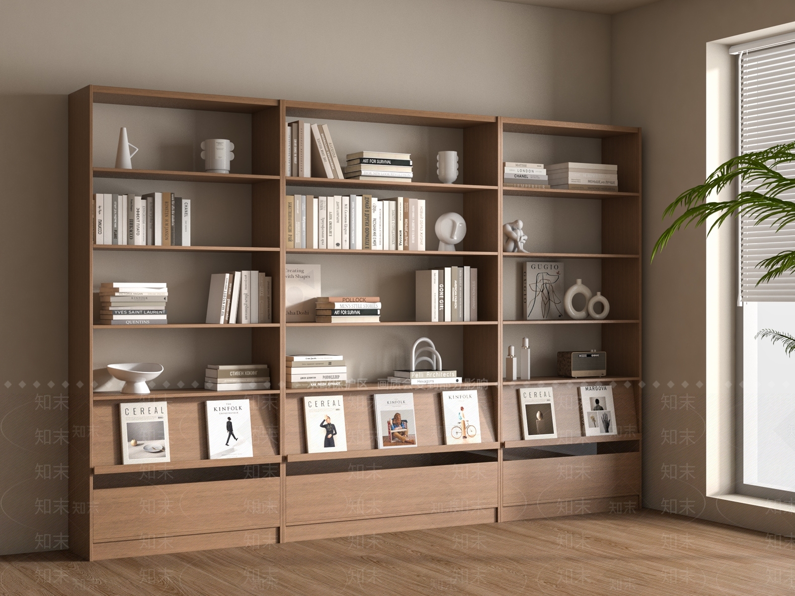 现代书架3D模型下载【ID:1167577200】