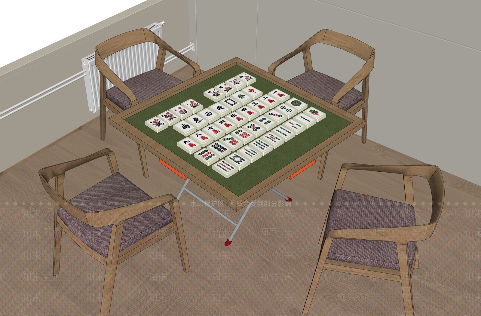 麻将桌SU模型下载【ID:1167595657】
