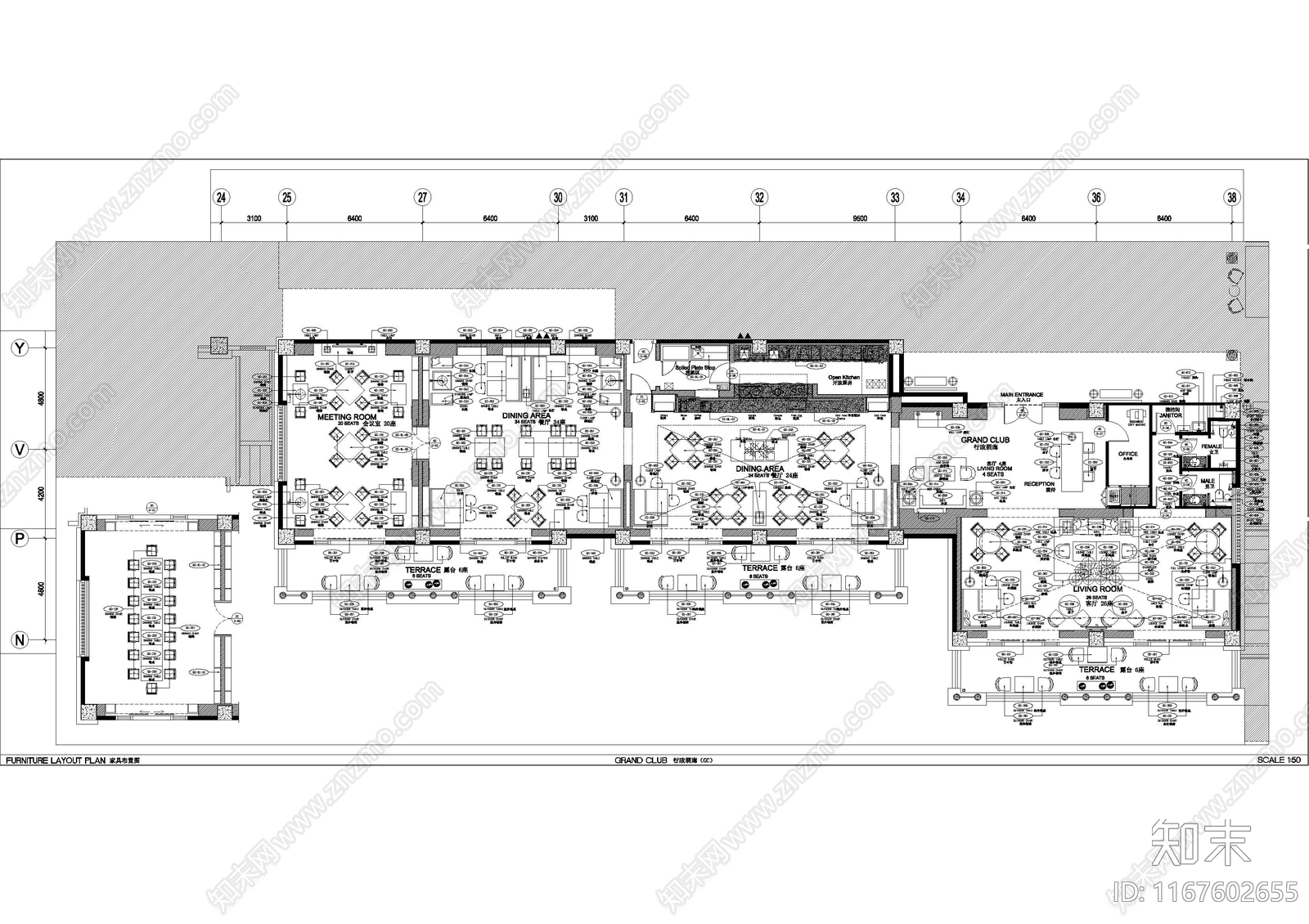 新中式民宿建筑cad施工图下载【ID:1167602655】