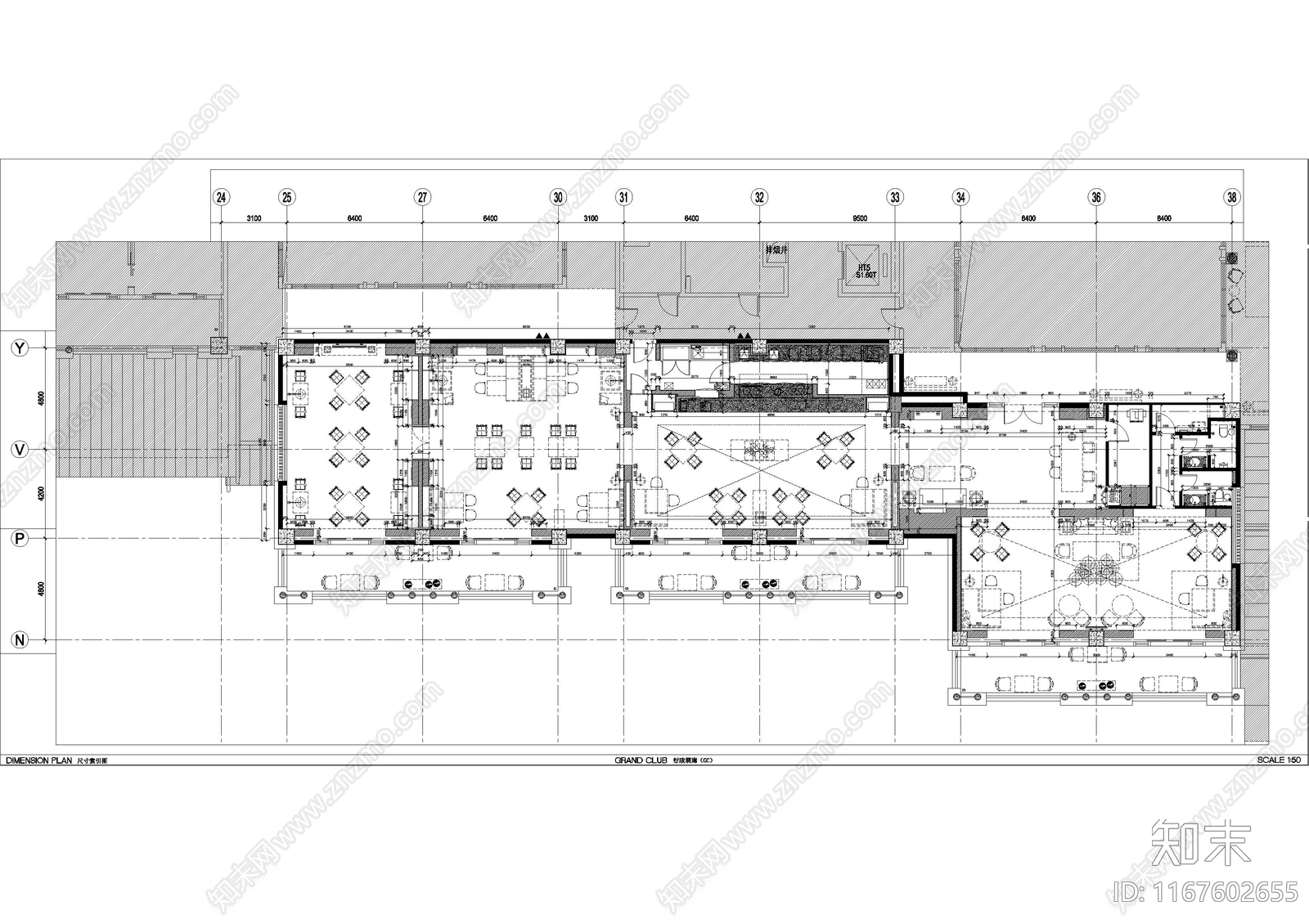 新中式民宿建筑cad施工图下载【ID:1167602655】